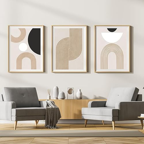 WADBTP Böhmischer Stil Plakatsatz, Modernes Schlafzimmer Wohnzimmer Hintergrund Wanddekoration Plakat, Pflanzen Abstrakte Heimdekoration Malerei, Rahmenlos (Stil 6,60X90CM*3)