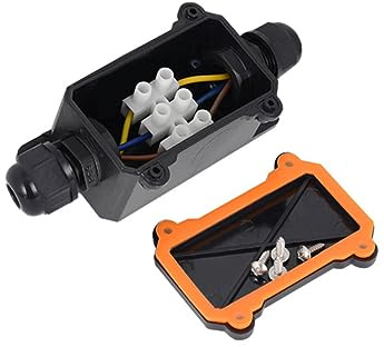 ETHZZLE Ip68 Waterproof Junction Box for Outdoor Cable Wire Connector Pg9 Cable Gland for Garden Light Weatherproof Electrical Junction Box 4-8mm Pore Diameter Black