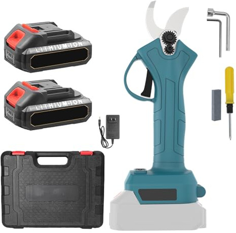 Elektrische Gartenschere, 25 mm professionelle elektrische Gartenschere mit 2 x 9000 mAh Akkus zum Beschneiden, elektrische Gartenschere, Astschere