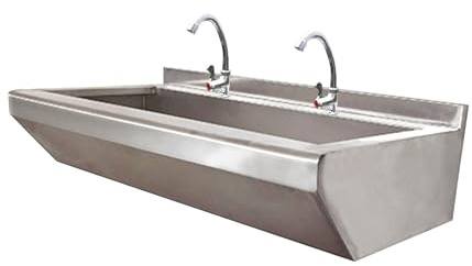 Küchenspüle Einzelbecken mit Backsplash, Edelstahlspüle Spülbecken Gastrospüle Gastro Spüle Edelstahl Küchenspüle zur Wandmontage(120X40cm/47.2X15.7in)