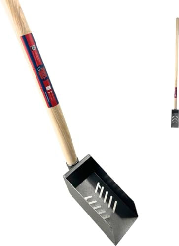 Synx Tools Pelle de puits forgée à la Main - Pelle de puits - Pelle à égout - Pelle - Pelles - avec Manche légèrement incurvé 130cm