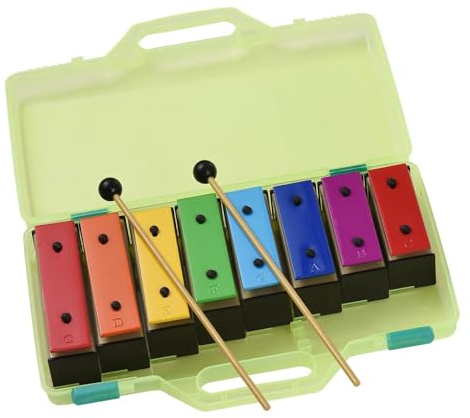 Glockenspiel Xylophon 8-ton Xylophon Bunte Glockenspiel Abnehmbare Regenbogen Farbe Metall Platten Resonator Schlaginstrument Musical