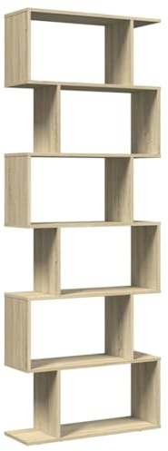 vidaXL Librería divisora 6 Niveles Madera Roble Sonoma 70x24x193 cm