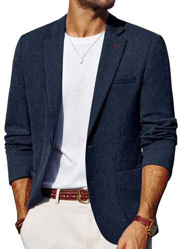 PJ PAUL JONES kavaj män en knapp sommar linne blazer sportig lätt jacka