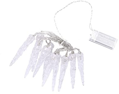 OKUMEYR Eiszapfen Lichterkette Led Aus Flexiblem Material 10leds Warmweiß Batteriebetrieben Für Garten Terrasse Und Partydekoration