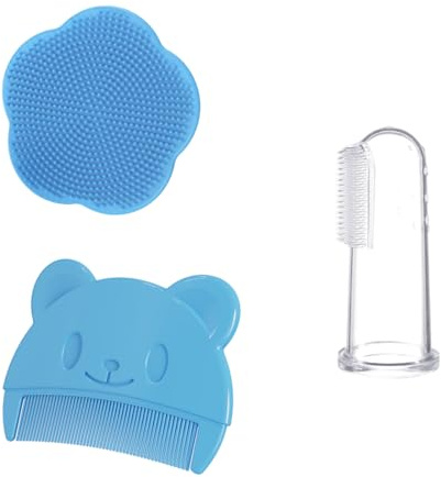 XPEX Juego de peine y cepillo para baño de bebé, peine para recién nacido, cepillo de dientes suave para bebé, peine para costra de leche para bebé
