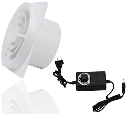 2 inch Extractor Fan 50mm Exhaust Fan with 11-Speed Governor, Silent Wall Mounted Vent Fans for Ventilation, 25 m³/h, for Bathroom Shoe cabinet Doghouse Greenhouse Garage Attic, 50mm