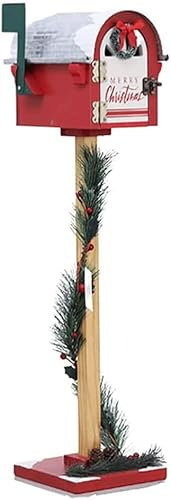 LXTIN Post-mount Mailboxes Creative Christmas Postbox Solid Wood Floor-standing Mailbox Posts For Home Garden Mailboxes Decorations Home Decoration (Color : Style E)