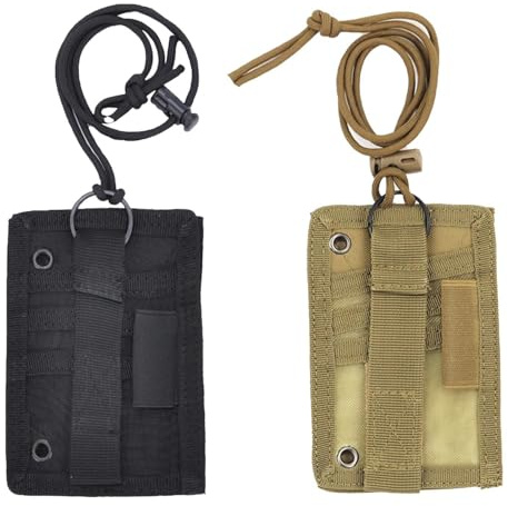 2 Pieces of Sling Id Card Holder, Tactical Id Card Holder, Id Card Holder with Pen Clip, Outdoor Convenient Card Holder, Multi-Functional Id Card Holder