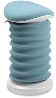 TOPSTAR Sitness 4D AGR-Zertifiziert Dynamischer Sitzhocker papyrusweiss blau - ergonomischer Bürohocker - höhenverstellbar - stärkt den Rücken - entlastet die Bandscheiben