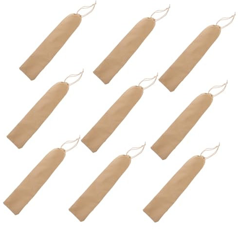 MOLUCKFU 10pcs Cotton Drawstring Straw Storage Bag Portable Kitchen Pouch for Multi-function Chopsticks Case