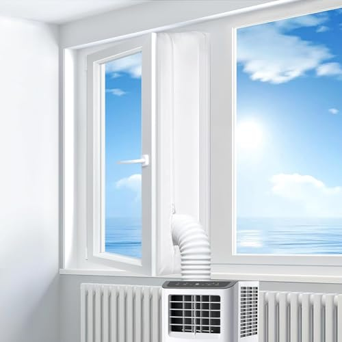 CNMTCCO Kit Ventana Aire Acondicionado Portatil, 400cm Aislante Tubo Aire Acondicionado, Adaptador Ventana Aire Acondicionado, Sellador de Ventana Para Aire Acondicionado