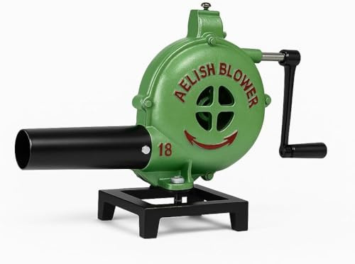 SIMOND STORE Hand Crank Blacksmithing Forge Blower, Cast Aluminum Manual Mini Blower for Farrier Blacksmith Coal Forge Firepot BBQ Outdoor Cooking Camping