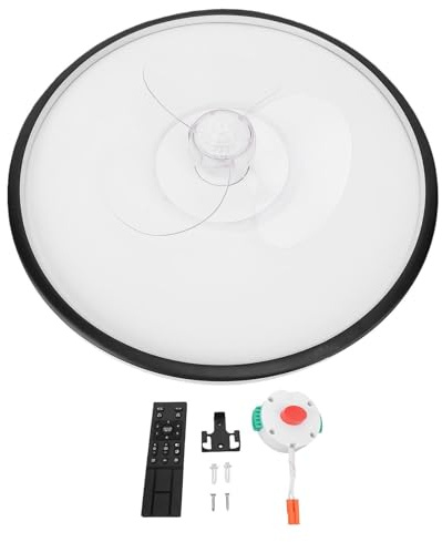 Marhynchus Ligera del Ventilador de Techo LED 19.6 Pulgadas Dimmable 2200lm 3 Temperaturas de Color 6 Velocidades Control Remoto con Función de Memoria de Luz Temporizador de 2 Horas para (BLACK)