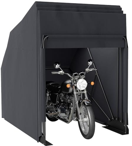 Outsunny Abri de Moto Extérieur Pliable avec Housse 345 x 135 x 191 cm Noir