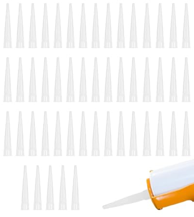 LEEQBCR 50 pezzi Ugelli in Silicone, Beccucci per Cartuccia in Silicone, Silicone Ugelli, Ugelli per Calafataggio, Cartuccia Ugelli in Silicone per Sigillante Adesivo e Pistola per Silicone