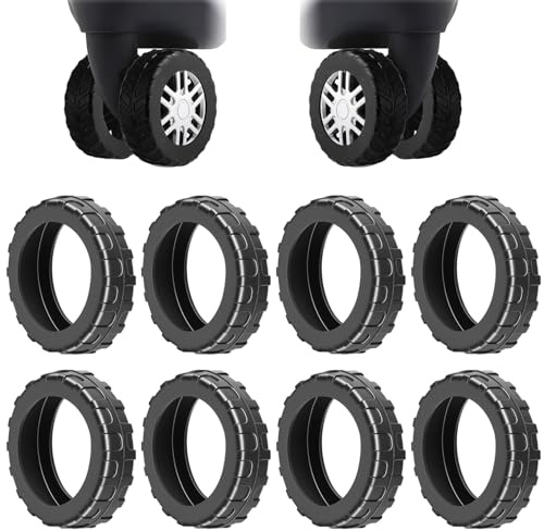 8 coperture in silicone per bagagli, protezione in gomma per bagagli, per ruote da 2 a 2,4 pollici