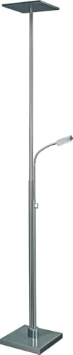 MeLiTec LED Deckenfluter ST57, Eckig, mit Leselampe, Dimmbar, Nickel-Matt