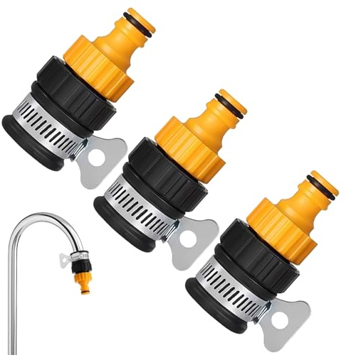 3 Pcs Universal Tap Connector, 12-16mm Kitchen Tap Hose Connector, Adjustable Mixer Tap Hose Connector, Tool-Free Tap Connector for Hose Pipe, Garden Hose Tap Connector for Indoor Outdoor Use