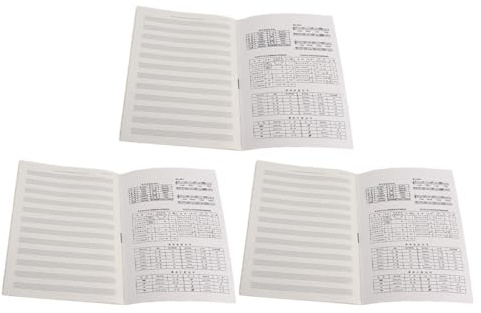 Abaodam 3 Stück-pack Notenhefte für Gitarre und Klavier Tragbares Musik Notizbuch mit Bruchfestem Papier Kleines Übungsheft für Gitarrenanfänger und Komponisten