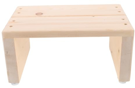 VILLFUL Sgabello Scaletta in Legno Antiscivolo per Anziani, Facile da Spostare e Pulire, per Uso Interno in Bagno e Casa, Design Moderno e Funzionale