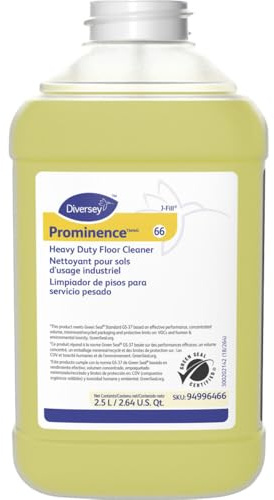 Diversey 94996466 Prominence Heavy Duty Floor Cleaner, Commercial General Purpose Daily Cleaning Solution, J-Fill Liquid Concentrate, Citrus Scent, 2.5-Liter (Pack of 2)