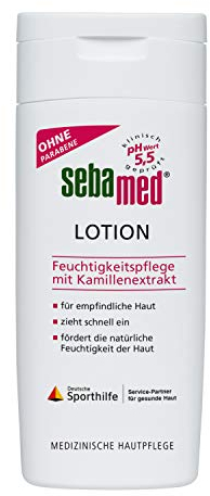 Sebamed Lotion 200 ml, fördert die natürliche Feuchtigkeit der Haut, macht sie glatter und geschmeidiger, verleiht der Haut mehr Spannkraft und pflegt mit Kamillenextrakt und Allantoin