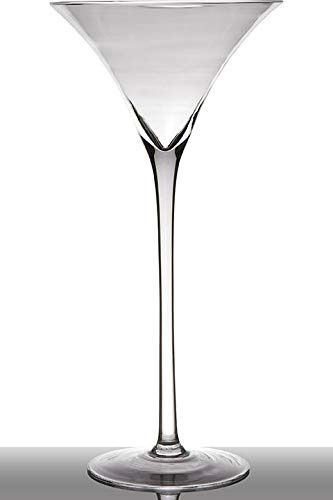 INNA-Glas Bicchiere da Cocktail/Martini Sacha su Piede, Imbuto/Rotondo, Trasparente, 90cm, Ø 35cm - Bicchiere Decorativo/Vaso per Candele