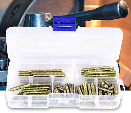 110pcs M4 Dowel Screw Woodworking, Fastening Parts Combination Screws Furniture Connector Double Ended Screw Hanger Bolt for Furniture Fixing Balustrading