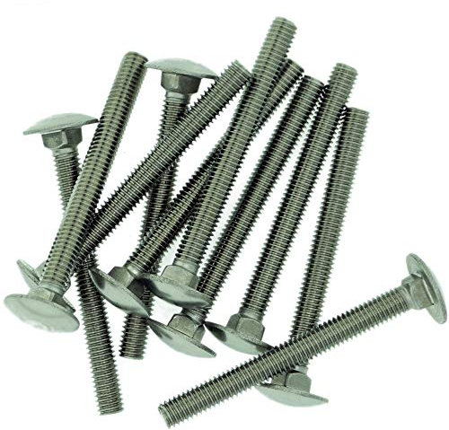 M8 (8mm x 100mm) Cup Square Carriage Bolt (Fully Threaded) - Stainless Steel (A2) (Pack of 10)