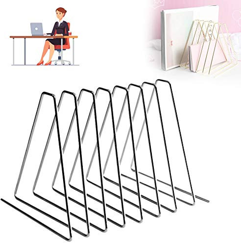 Dreieckiger Zeitschriftenhalter Schreibtisch Zeitungshalter Metall Zeitungssammler Multifunktional Organizer CD Ständer Handgemacht Kunst für Büro Zuhause Dekoration, 9.0x6.6x6.6 Zoll,Schwarz