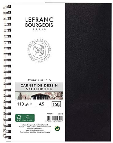 Lefranc Bourgeois Carnet Dessin Spirale A5 160 feuilles