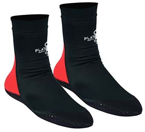 Playwell Calzini per arti marziali/MMA Tatami Mat Grappling Foot - Nero/Rosso, Nero , L