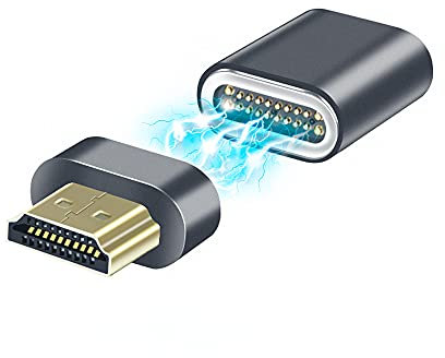 AUCON Magnetic HDMI to HDMI Converter 2.1 HDMI Adapter 8K UHD Video Compatible with Computer Smart Box Monitor TV Projector