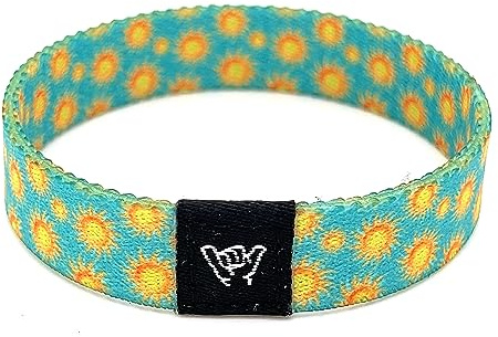 Hang Loose Bands - Coastal Surfer Beach Bracelet for Men, Women & Teens - Comfy Summer - Boho Reversible Wristband- Rise N Shine| Small: 6.5 (Most Common Fitting Size)