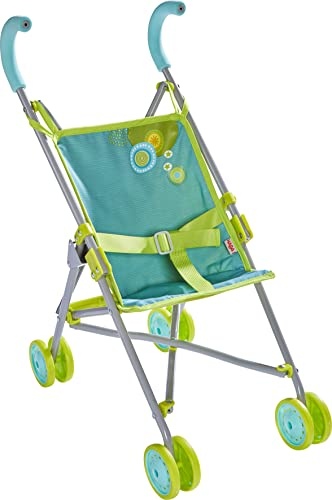 HABA Puppenbuggy Sommerwiese – Faltbarer Puppenwagen mit gepolsterten Griffen und waschbarem Bezug – Für Puppen und Stofftiere bis 45 cm – Puppenzubehör für Kinder ab 3 Jahren – 1306208001