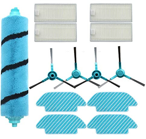 FFyan Set 13 für Cecotec Conga 4090 Staubsauger Roboter Kehrmaschine Conga 4090 Minen Ersatzteile,Hepa Filter Roller Pinsel Seitenbürste Bürsten Mopp