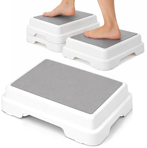 Vive Bath Step Stool (4.5) - Slip Resistant, Stackable, Indoor/Outdoor - Safety Stepping Stool Bathroom Aid for Adults, Handicap, Elderly, Seniors, Bathtub, High Beds, Kitchens - Nonslip