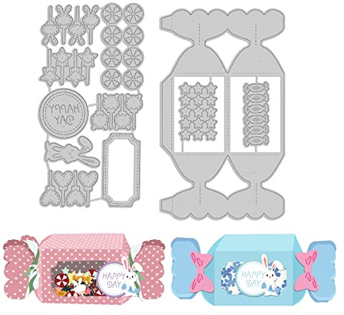 INFUNLY Candy Form Box Gestanzt 3D Pralinenschachtel Metall Stanzformen Geschenkbox Geschenkbox Stanzformen Für Weihnachten Valentinstag Geburtstag Hochzeit Party Dekoration