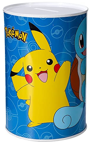 Stor PoKéMoN Kids Money Piggy Bank Coin Saving Cash Tin Metal Box Boys Girls Multicolour