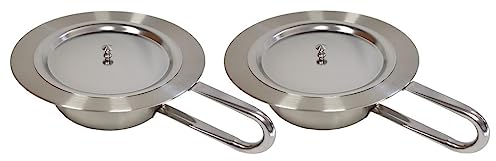 2x FabaCare Medizinische Pflege-Bettpfanne für Erwachsene aus Edelstahl, Bettpfanne, Toilettentopf, Mobile Toilette, Zimmertopf, Stechpfanne, Töpfchen, Stechbecken, Nachttopf, Mobiles WC, Doppelpack