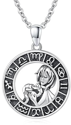ZIPPICE Krebs Halskette Sternzeichen Kette 12 Horoskop Anhänger 925 Sterling Silber 12 Konstellation Oxidierte Halskette Schmuck für Frauen und Mädchen