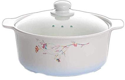 Ceramic Casserole Soup Pot with Handle Ceramic Cookware Cooking Pot Milk Egg Stew Pan Kitchen Pots Printed Cooker