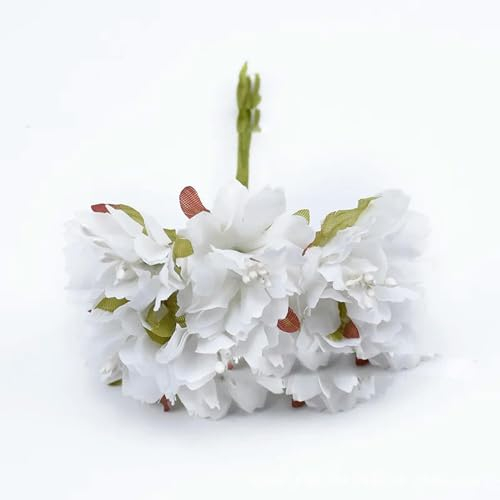 XJHCY Künstliche Blumen aus Seide, Chrysanthemen, 6 Stück/Los, 3 cm, zum Selbermachen, Kranz, Geschenk-Box, Handwerk, künstliche Blumen für Hochzeit, Zuhause, Party, Dekoration, 21