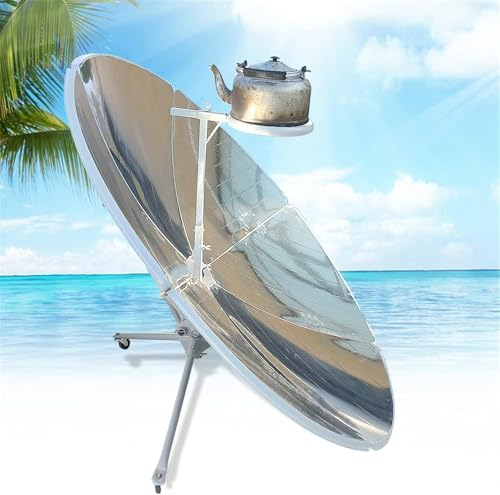 Cuisinières solaires, four solaire, cuisinière solaire parabolique, concentrateur solaire DIY pour le chauffage, température focale 800-1000°C/1472-1832°F, 156 cm de diamètre