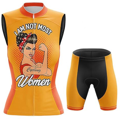 Conjunto Ciclismo Mujer Verano Maillot Bici MTB Sin Mangas Ropa Ciclista,Traje Bicicleta Chaleco Ciclo y Culotte Shorts con 19D Gel Acolchado,Completa de Jerseys Transpirable Secado Rápido(2,M)