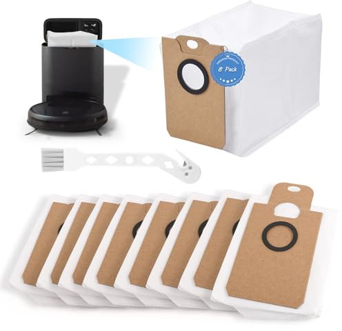 8 Bolsas de Recambio para Conga 2299/2499/7490/8290 Bolsa de Autovaciado de Aspiración para Conga 2299/2499/8290/7490 Immortal Aspiradora Accesorios con Capacidad 3L y Cepillo de Limpieza