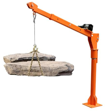 Truck Mounted Crane, 1100 LB 12V Electric Winch Truck Crane with Adjustable Boom Length, 360 Degree Swivel, Pickup Truck Jib Crane, Suitable for Construction, Forestry and Factory Lifting Goods