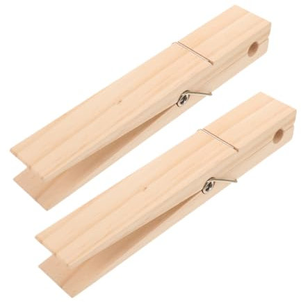 OFFSCH 2pezzi Molletta Per Asciugamani in Legno Grande Molletta Per Stendere i Panni in Legno Per Vestiti in Pesante
