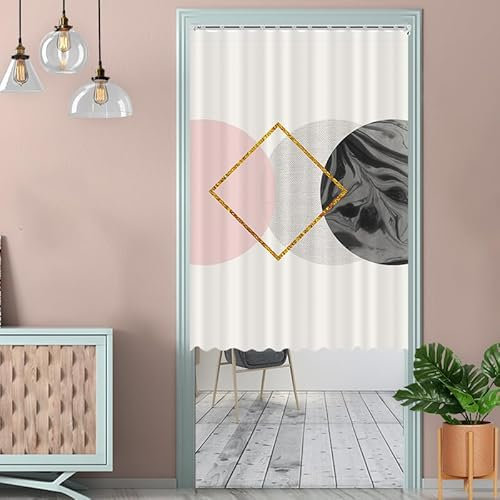 Türvorhang Golden Pink Grey Küchenvorhänge Polyester Raumteiler Vorhang Waschbar Vorhänge Kurz Küchenvorhang Langlebig Fliegenvorhang Terrassentür tür Vorhang Verdickung Vorhang Tür 90x150cm